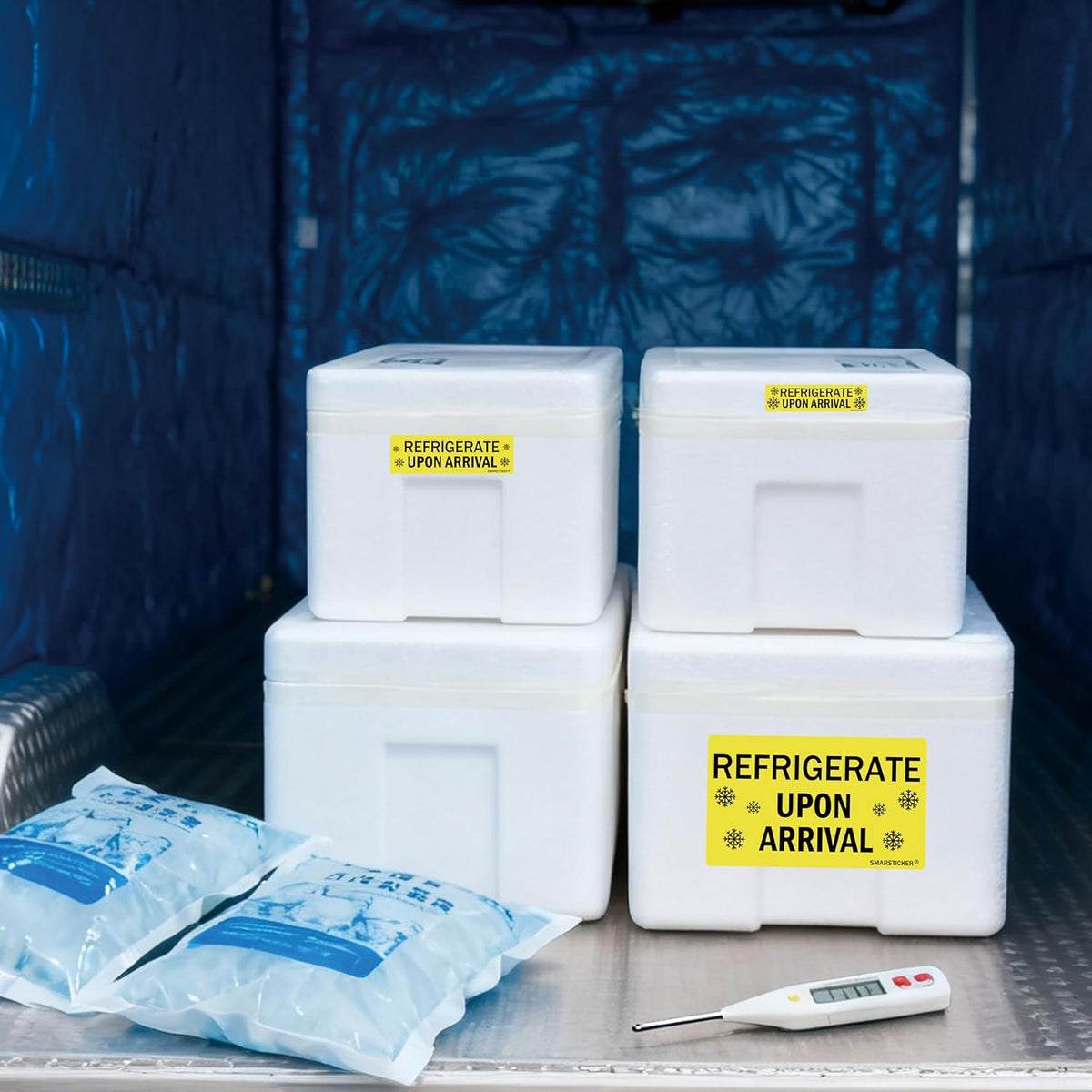 Refrigerate Upon Arrival Stickers Keep Refrigerated Food Packaging Warning Shipping Labels Keep Cold Food Service Pharmacy Stickers for Pharmacy Drug Stores (Green)