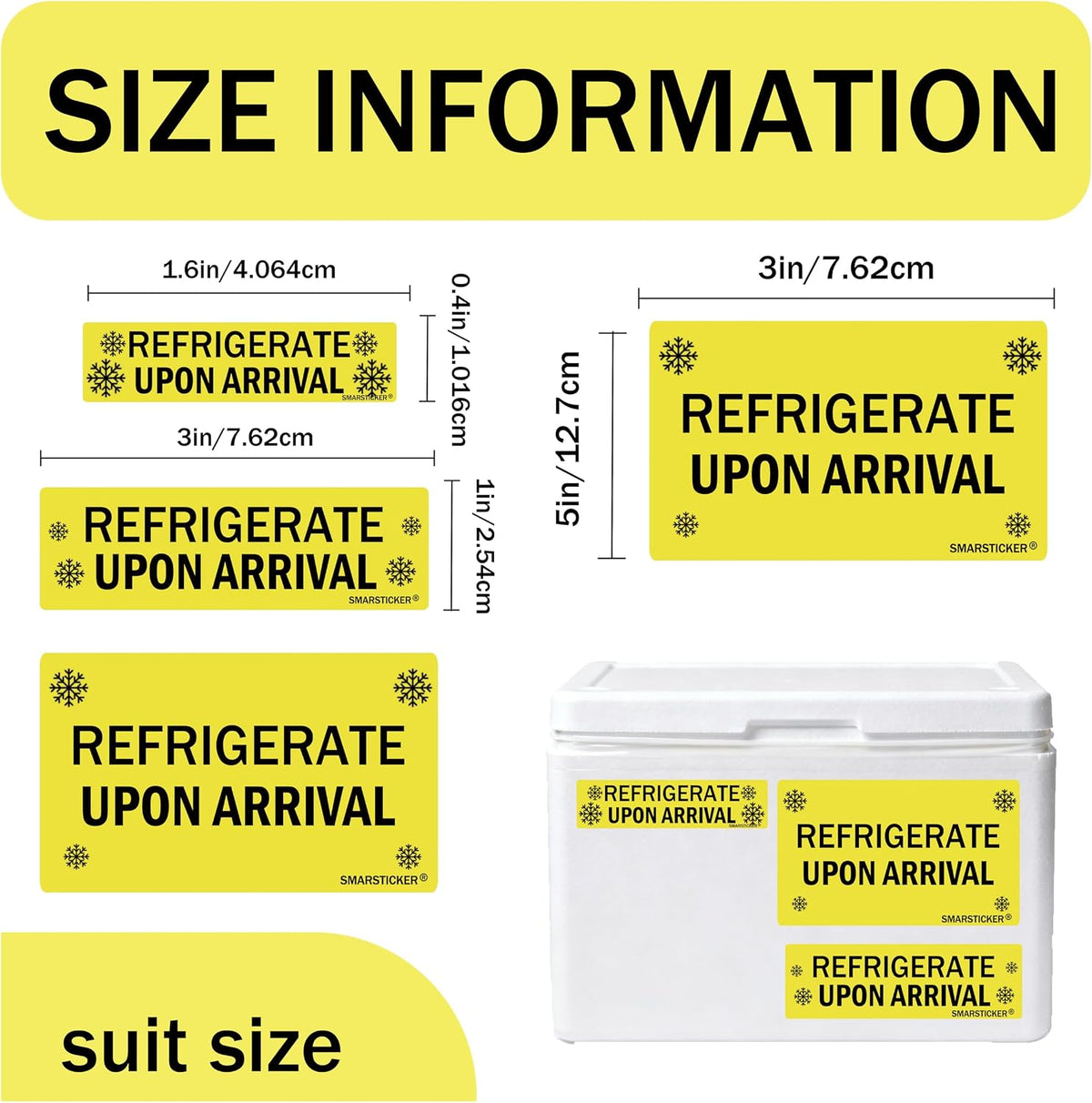Refrigerate Upon Arrival Stickers Keep Refrigerated Food Packaging Warning Shipping Labels Keep Cold Food Service Pharmacy Stickers for Pharmacy Drug Stores (Green)