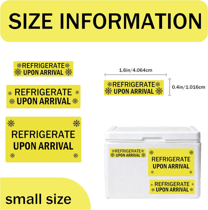 Refrigerate Upon Arrival Stickers Keep Refrigerated Food Packaging Warning Shipping Labels Keep Cold Food Service Pharmacy Stickers for Pharmacy Drug Stores (Green)