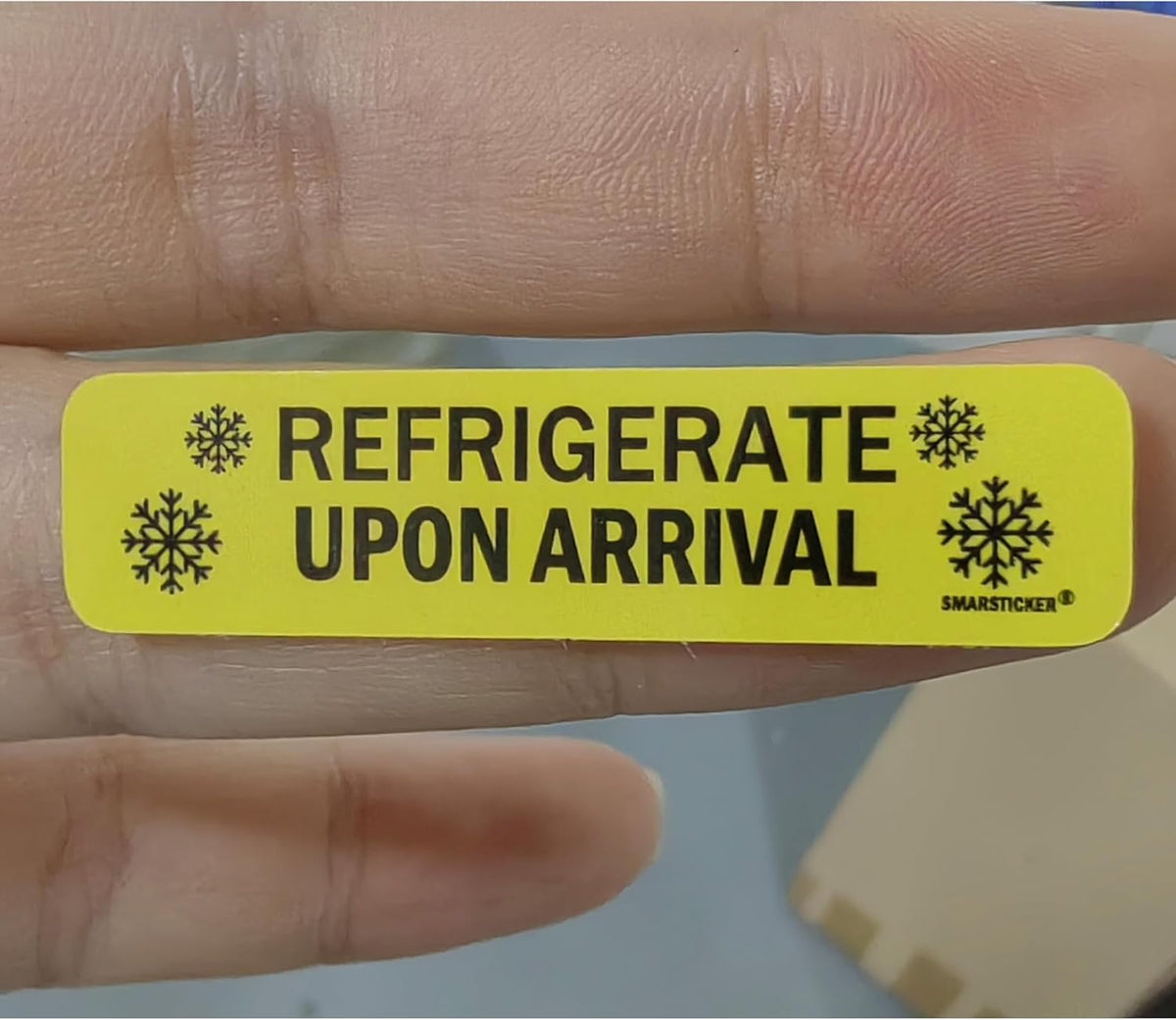 Refrigerate Upon Arrival Stickers Keep Refrigerated Food Packaging Warning Shipping Labels Keep Cold Food Service Pharmacy Stickers for Pharmacy Drug Stores (Green)