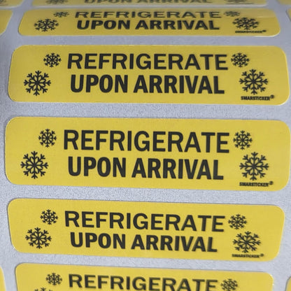 Refrigerate Upon Arrival Stickers Keep Refrigerated Food Packaging Warning Shipping Labels Keep Cold Food Service Pharmacy Stickers for Pharmacy Drug Stores (Green)