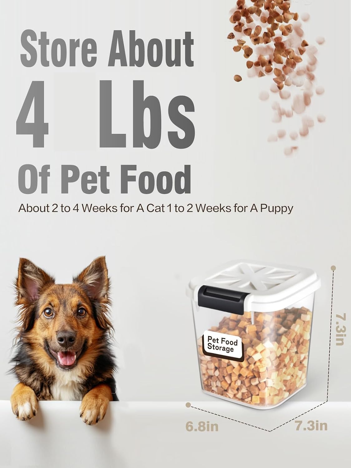Dog Food Storage Container 10 Lbs | Pet Food Storage Containers With Lids & Scooper BPA Free Airtight Storage Containers Store Dry Food For Kitchen Pantry