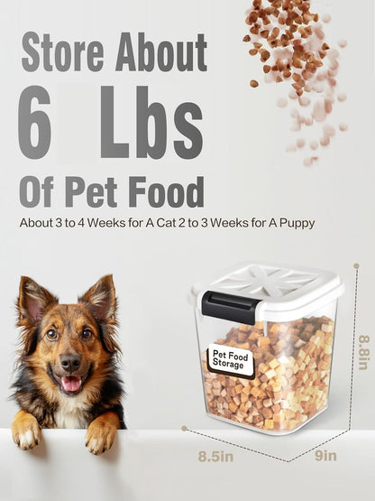 Dog Food Storage Container 10 Lbs | Pet Food Storage Containers With Lids & Scooper BPA Free Airtight Storage Containers Store Dry Food For Kitchen Pantry