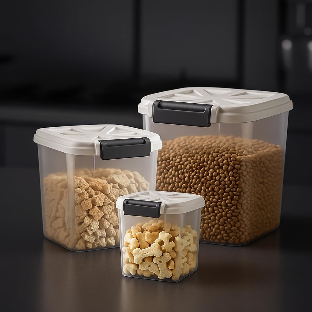 Dog Food Storage Container 10 Lbs | Pet Food Storage Containers With Lids & Scooper BPA Free Airtight Storage Containers Store Dry Food For Kitchen Pantry