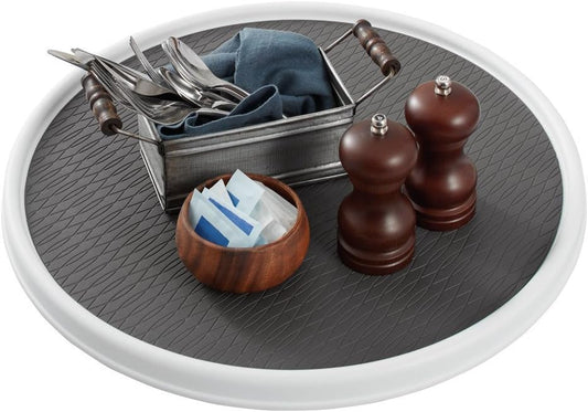 18 Inch Lazy Susan Turntable Organizer - Nonslip Rotating Cabinet Organizer for Kitchen Pantry, Under Sink, Countertop Storage, Rimmed Edge, Wipe Clean