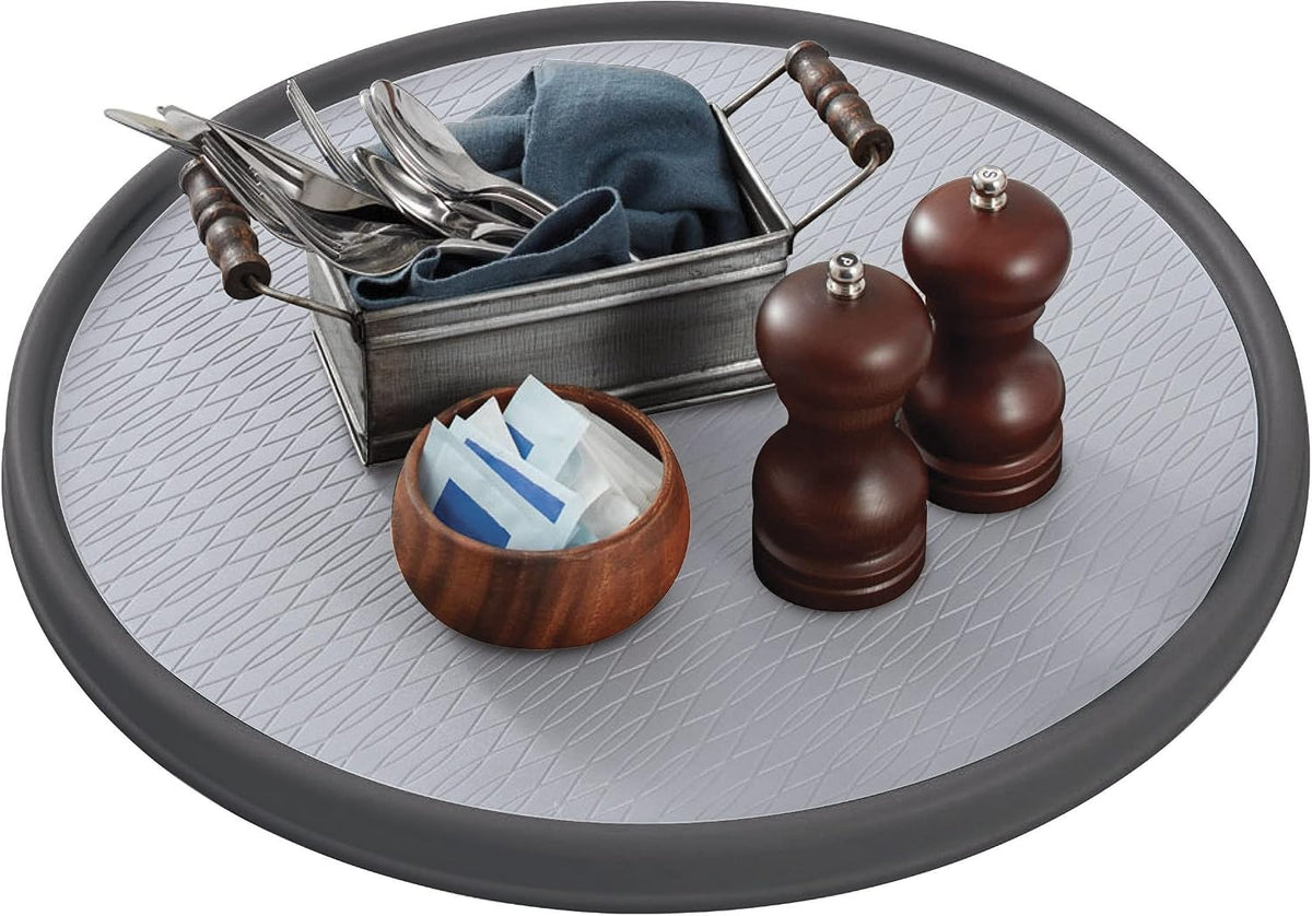 18 Inch Lazy Susan Turntable Organizer - Nonslip Rotating Cabinet Organizer for Kitchen Pantry, Under Sink, Countertop Storage, Rimmed Edge, Wipe Clean