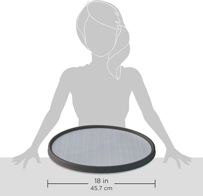18 Inch Lazy Susan Turntable Organizer - Nonslip Rotating Cabinet Organizer for Kitchen Pantry, Under Sink, Countertop Storage, Rimmed Edge, Wipe Clean