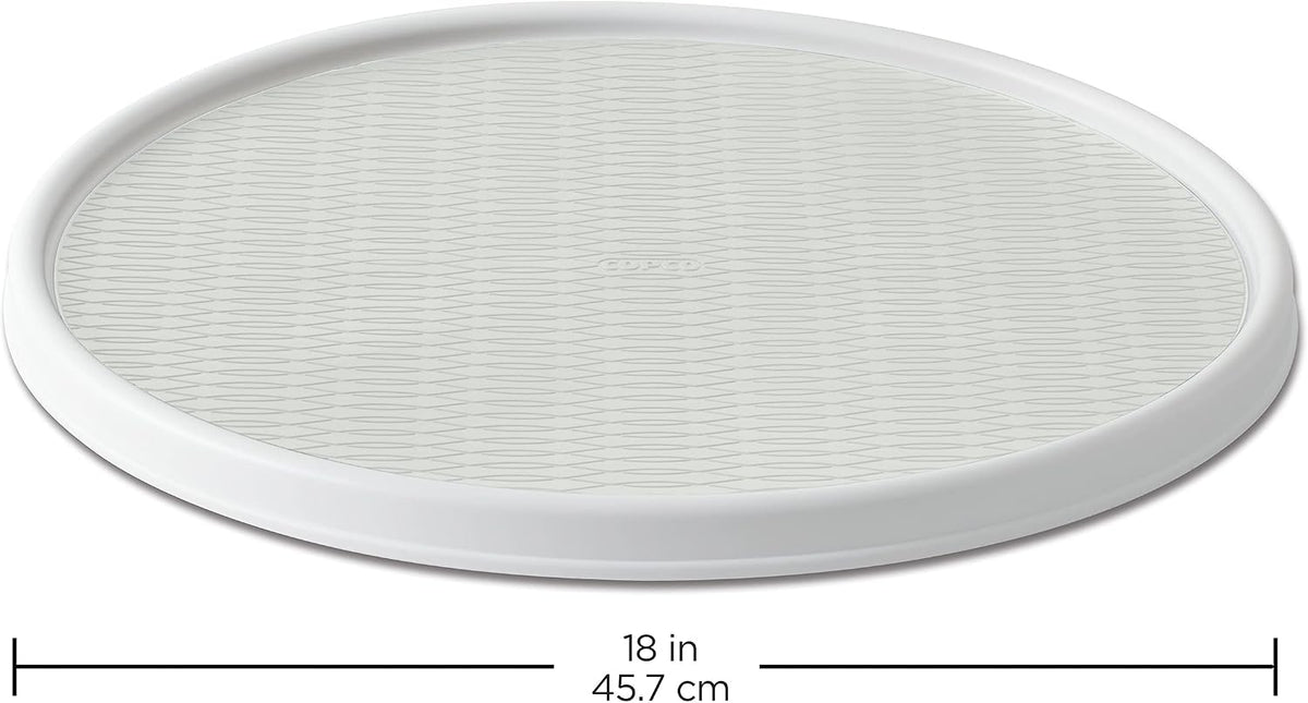 18 Inch Lazy Susan Turntable Organizer - Nonslip Rotating Cabinet Organizer for Kitchen Pantry, Under Sink, Countertop Storage, Rimmed Edge, Wipe Clean