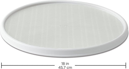 18 Inch Lazy Susan Turntable Organizer - Nonslip Rotating Cabinet Organizer for Kitchen Pantry, Under Sink, Countertop Storage, Rimmed Edge, Wipe Clean