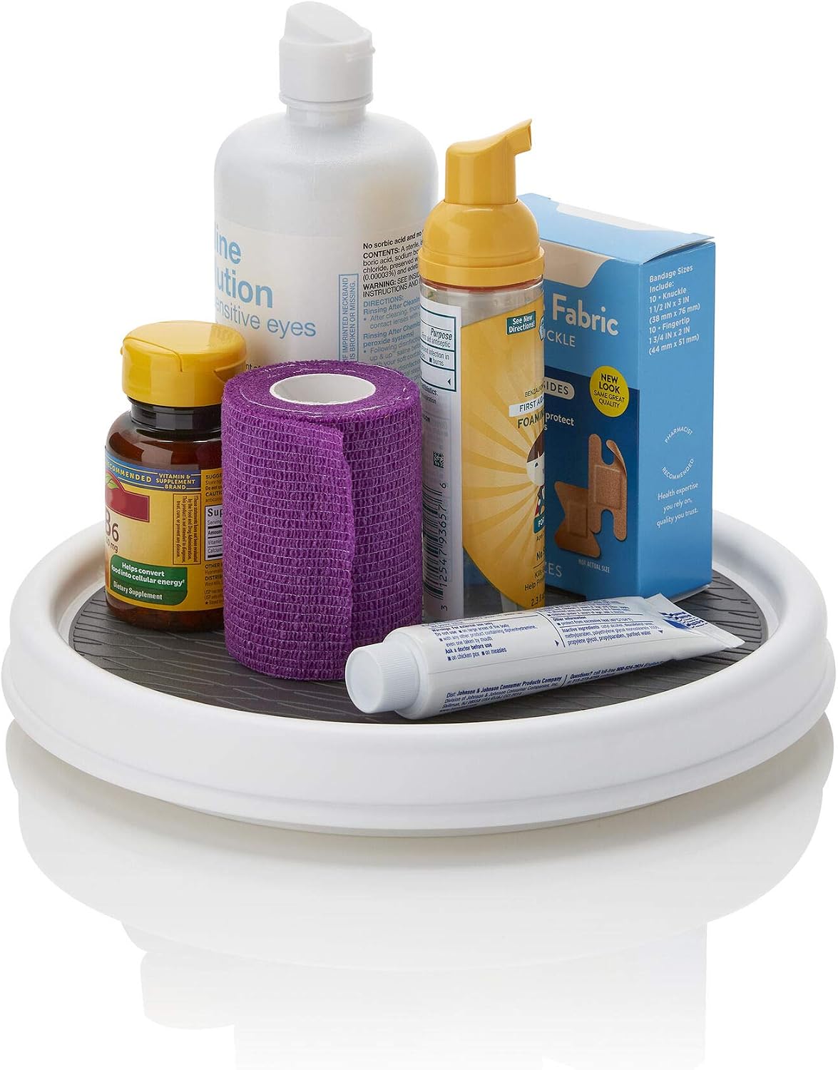 18 Inch Lazy Susan Turntable Organizer - Nonslip Rotating Cabinet Organizer for Kitchen Pantry, Under Sink, Countertop Storage, Rimmed Edge, Wipe Clean