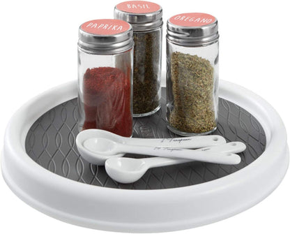 18 Inch Lazy Susan Turntable Organizer - Nonslip Rotating Cabinet Organizer for Kitchen Pantry, Under Sink, Countertop Storage, Rimmed Edge, Wipe Clean