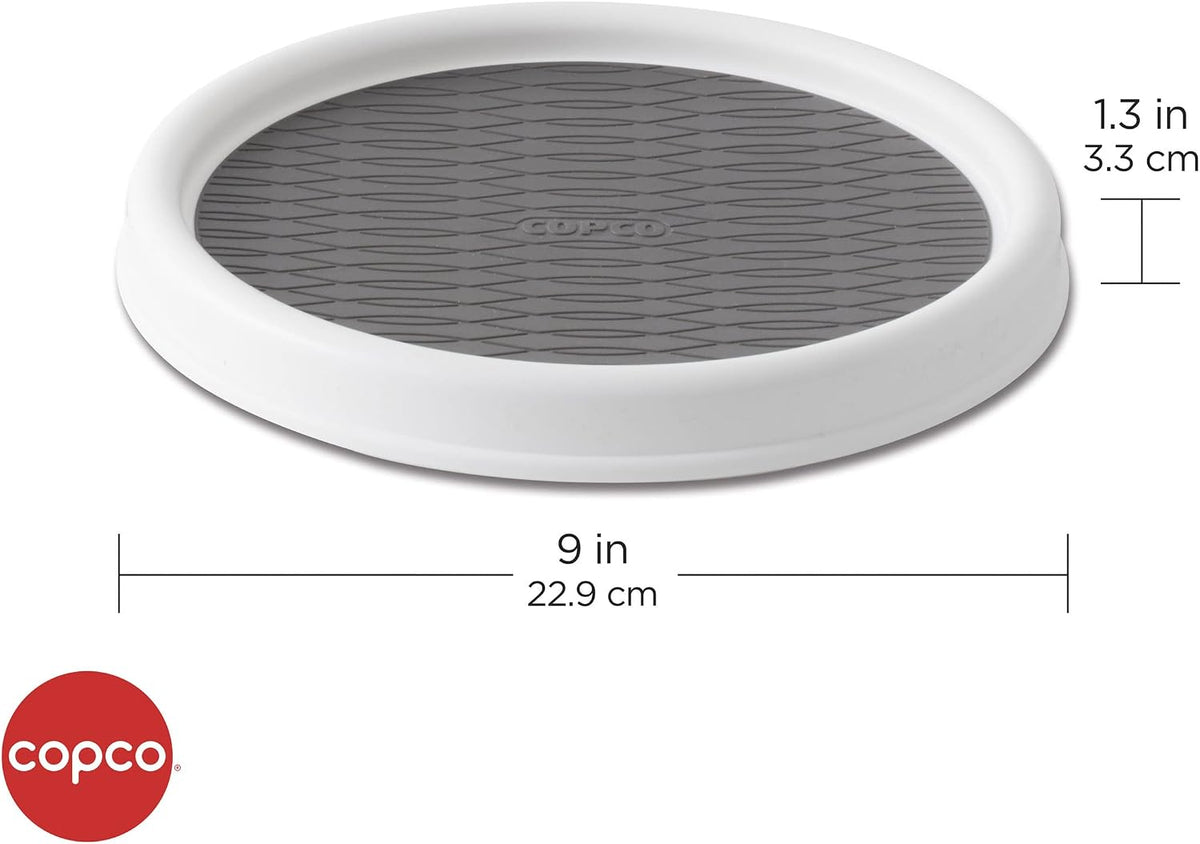 18 Inch Lazy Susan Turntable Organizer - Nonslip Rotating Cabinet Organizer for Kitchen Pantry, Under Sink, Countertop Storage, Rimmed Edge, Wipe Clean