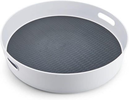 18 Inch Lazy Susan Turntable Organizer - Nonslip Rotating Cabinet Organizer for Kitchen Pantry, Under Sink, Countertop Storage, Rimmed Edge, Wipe Clean