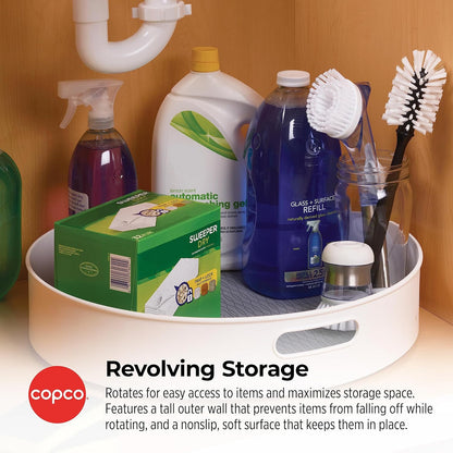 18 Inch Lazy Susan Turntable Organizer - Nonslip Rotating Cabinet Organizer for Kitchen Pantry, Under Sink, Countertop Storage, Rimmed Edge, Wipe Clean