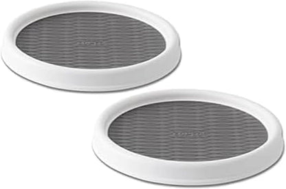 18 Inch Lazy Susan Turntable Organizer - Nonslip Rotating Cabinet Organizer for Kitchen Pantry, Under Sink, Countertop Storage, Rimmed Edge, Wipe Clean
