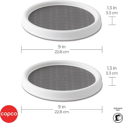 18 Inch Lazy Susan Turntable Organizer - Nonslip Rotating Cabinet Organizer for Kitchen Pantry, Under Sink, Countertop Storage, Rimmed Edge, Wipe Clean