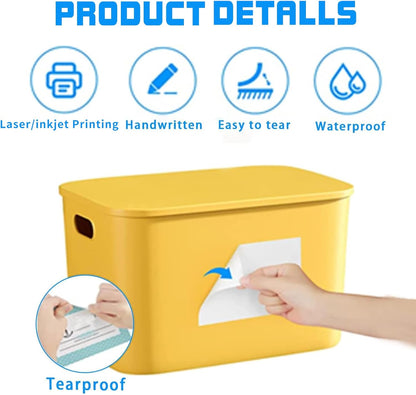 2×3 Inch Removable Blank Freezer Labels,Water/Oil/Tear Resistant/Ink Won't Smudge No Residue (120pcs,1 Bag)