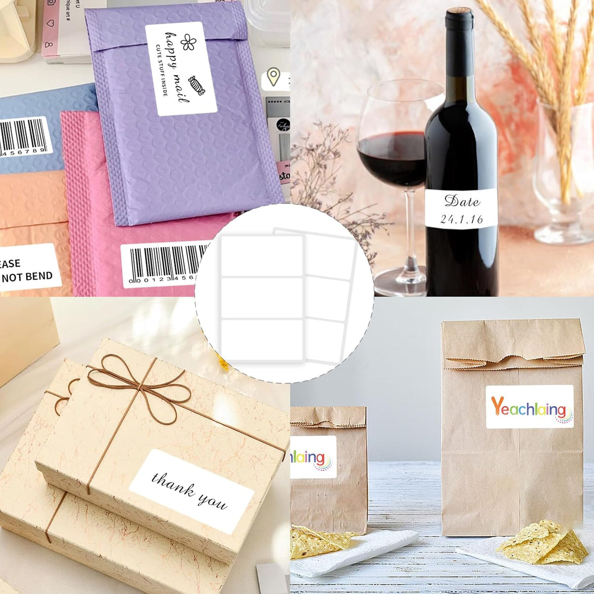 2×3 Inch Removable Blank Freezer Labels,Water/Oil/Tear Resistant/Ink Won't Smudge No Residue (120pcs,1 Bag)