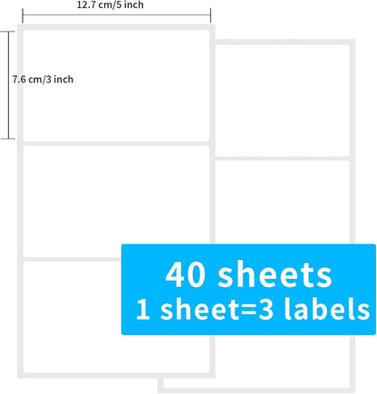2×3 Inch Removable Blank Freezer Labels,Water/Oil/Tear Resistant/Ink Won't Smudge No Residue (120pcs,1 Bag)