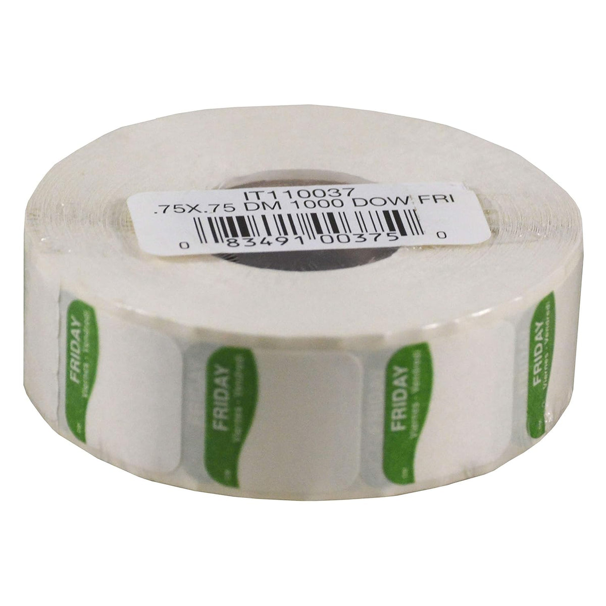 I132152 Day of The Week 3/4" Square Dissolvable Labels, Monday-Sunday, Label Dispenser Included (7,000 Labels)