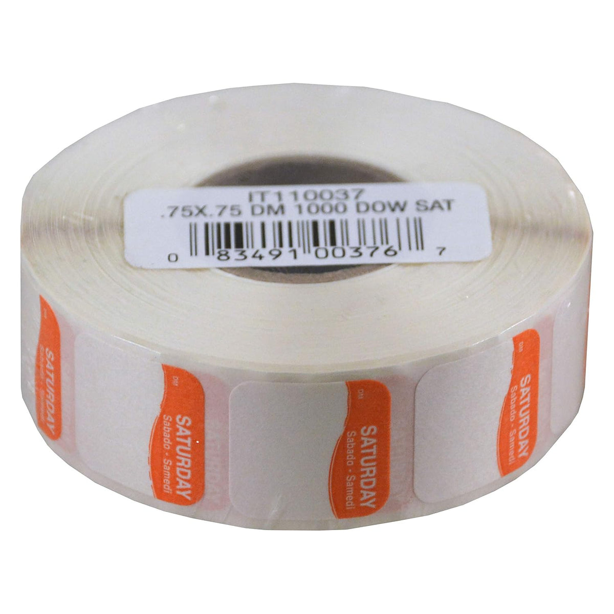 I132152 Day of The Week 3/4" Square Dissolvable Labels, Monday-Sunday, Label Dispenser Included (7,000 Labels)