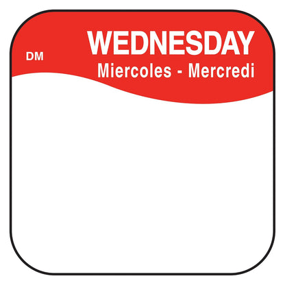 I132152 Day of The Week 3/4" Square Dissolvable Labels, Monday-Sunday, Label Dispenser Included (7,000 Labels)
