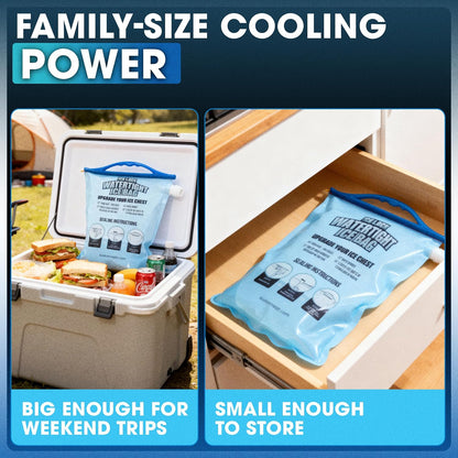 Large Leakproof Ice Bag. Reusable Ice Pack for Cooler - Long Lasting Instant Cooler Ice Packs - Drop in Cubed Ice to Make Cold, Dry Freezer Packs for Coolers - Drink Your Ice When It Melts