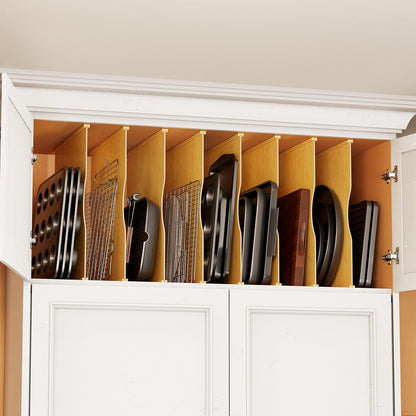 Tray Dividers for Cabinets, Pressboard Kitchen Cookie Baking Sheet Organizer for Cabinet, Vertical Pan and Trays Organizers for Pantry Storage