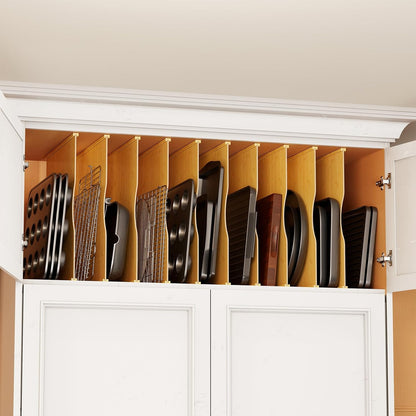 Tray Dividers for Cabinets, Pressboard Kitchen Cookie Baking Sheet Organizer for Cabinet, Vertical Pan and Trays Organizers for Pantry Storage