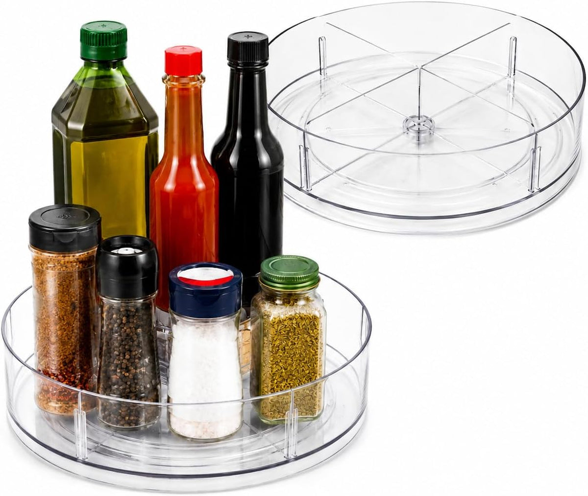 Lazy Susan Organizer, 10.5 Inch Turntable Organizer with Non-Skid Base, Lazy Susan Organizer for Cabinet, Kitchen Countertop, Pantry, Refrigerator and Bathroom Storage (11.5)