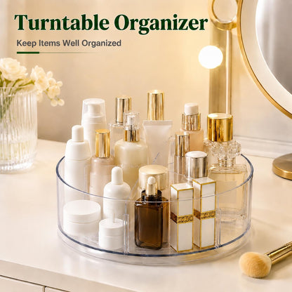 Lazy Susan Organizer, 10.5 Inch Turntable Organizer with Non-Skid Base, Lazy Susan Organizer for Cabinet, Kitchen Countertop, Pantry, Refrigerator and Bathroom Storage (11.5)