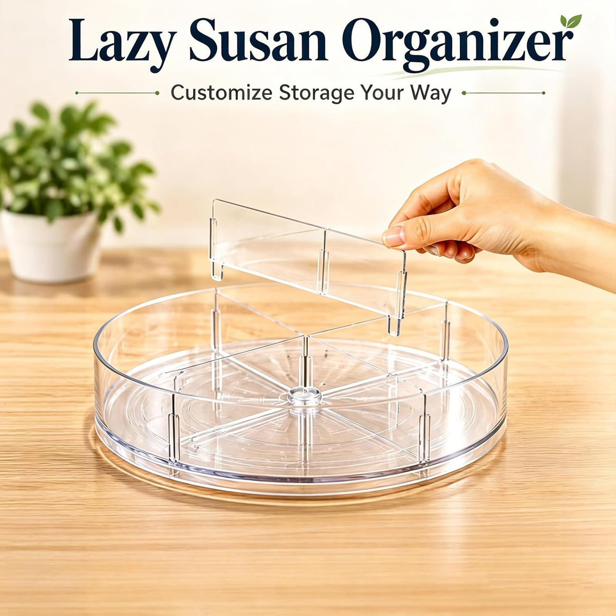 Lazy Susan Organizer, 10.5 Inch Turntable Organizer with Non-Skid Base, Lazy Susan Organizer for Cabinet, Kitchen Countertop, Pantry, Refrigerator and Bathroom Storage (11.5)