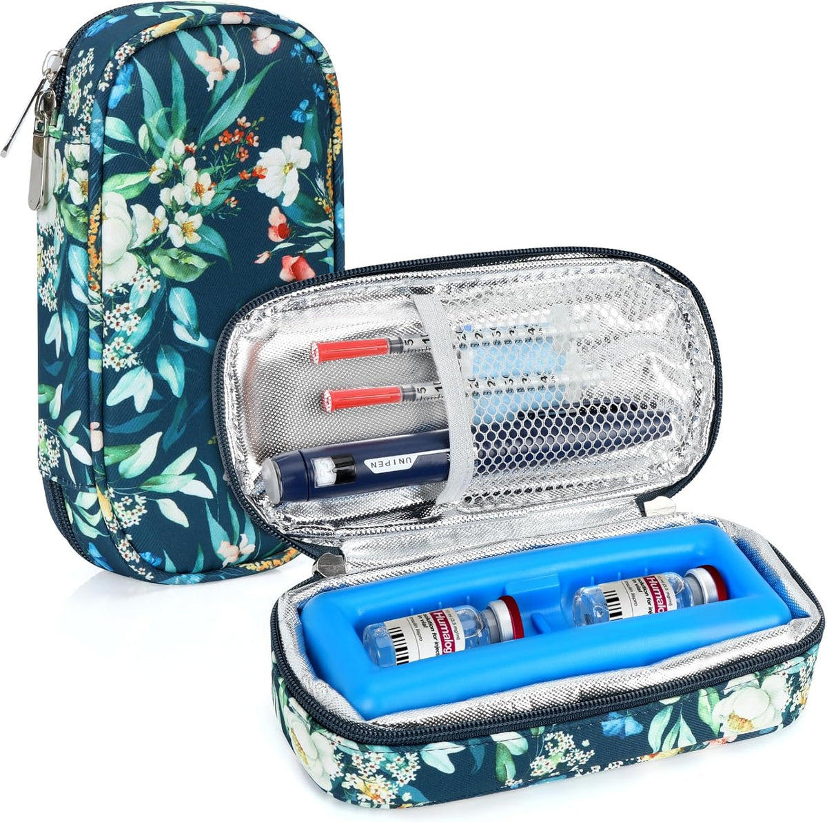 Insulin Vials Cooler Travel Case - TSA Approved Diabetic Med & peptide Vial Cooling Bag with Protective Ice Brick, Refrigerated Diabetes Supplies Organizer, Small Bottle Carrying Storage