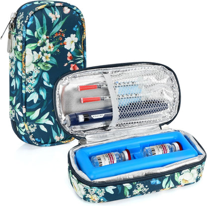 Insulin Vials Cooler Travel Case - TSA Approved Diabetic Med & peptide Vial Cooling Bag with Protective Ice Brick, Refrigerated Diabetes Supplies Organizer, Small Bottle Carrying Storage
