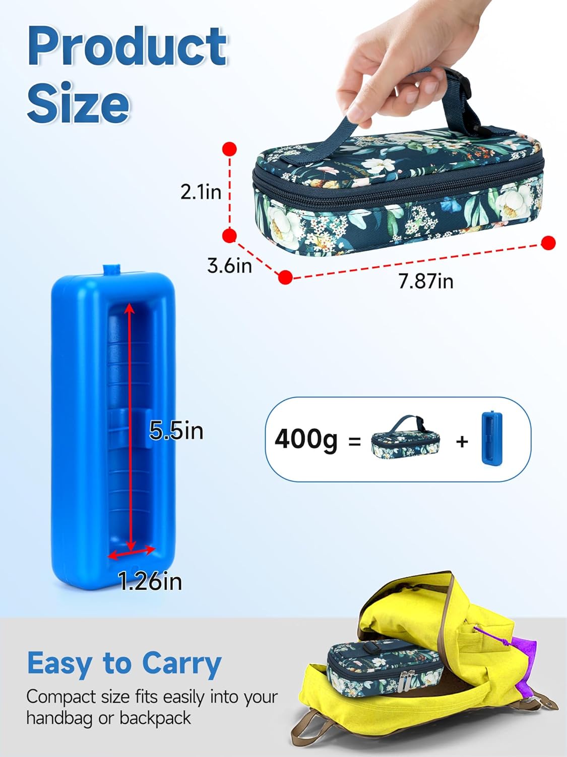 Insulin Vials Cooler Travel Case - TSA Approved Diabetic Med & peptide Vial Cooling Bag with Protective Ice Brick, Refrigerated Diabetes Supplies Organizer, Small Bottle Carrying Storage