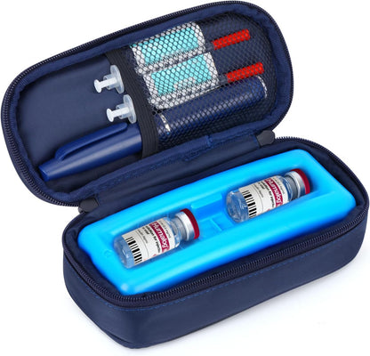 Insulin Vials Cooler Travel Case - TSA Approved Diabetic Med & peptide Vial Cooling Bag with Protective Ice Brick, Refrigerated Diabetes Supplies Organizer, Small Bottle Carrying Storage