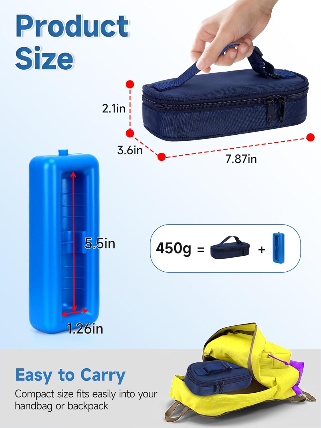 Insulin Vials Cooler Travel Case - TSA Approved Diabetic Med & peptide Vial Cooling Bag with Protective Ice Brick, Refrigerated Diabetes Supplies Organizer, Small Bottle Carrying Storage