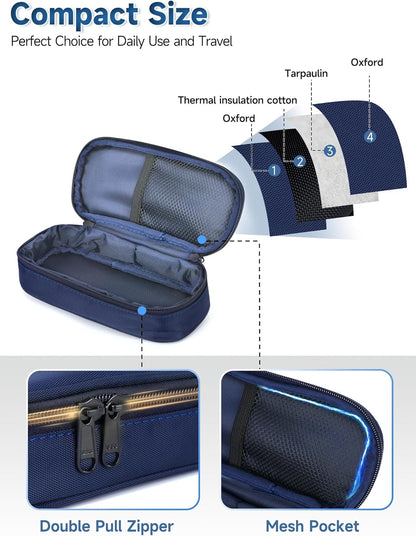 Insulin Vials Cooler Travel Case - TSA Approved Diabetic Med & peptide Vial Cooling Bag with Protective Ice Brick, Refrigerated Diabetes Supplies Organizer, Small Bottle Carrying Storage