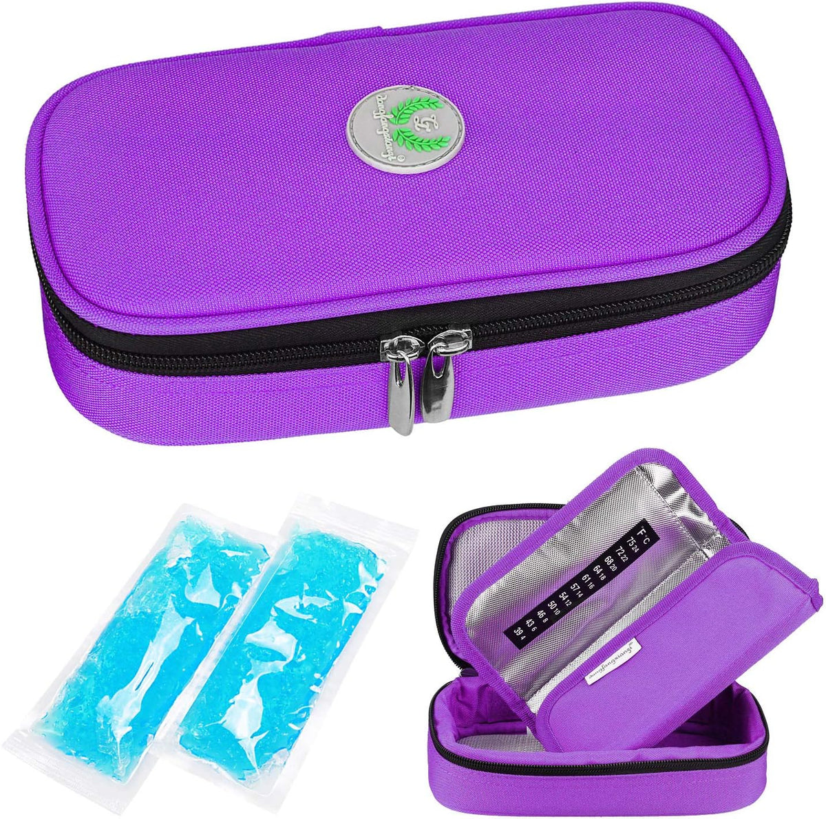 Insulin Vials Cooler Travel Case - TSA Approved Diabetic Med & peptide Vial Cooling Bag with Protective Ice Brick, Refrigerated Diabetes Supplies Organizer, Small Bottle Carrying Storage