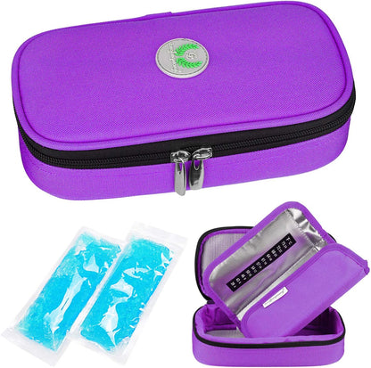 Insulin Vials Cooler Travel Case - TSA Approved Diabetic Med & peptide Vial Cooling Bag with Protective Ice Brick, Refrigerated Diabetes Supplies Organizer, Small Bottle Carrying Storage