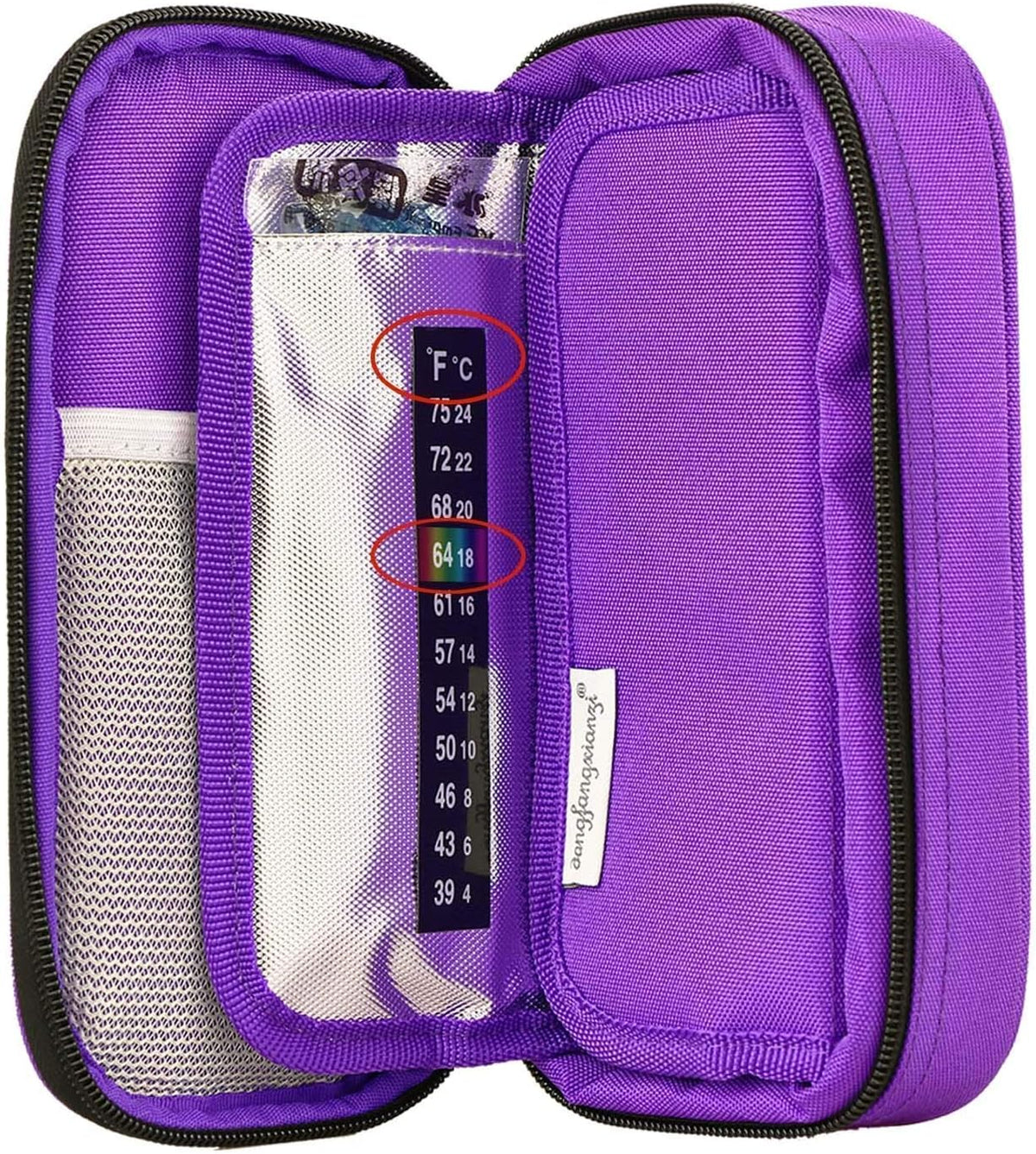 Insulin Vials Cooler Travel Case - TSA Approved Diabetic Med & peptide Vial Cooling Bag with Protective Ice Brick, Refrigerated Diabetes Supplies Organizer, Small Bottle Carrying Storage