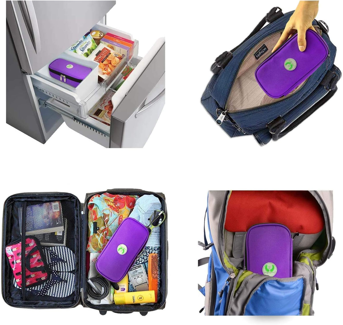 Insulin Vials Cooler Travel Case - TSA Approved Diabetic Med & peptide Vial Cooling Bag with Protective Ice Brick, Refrigerated Diabetes Supplies Organizer, Small Bottle Carrying Storage