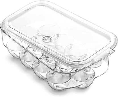 Plastic Egg Container for Refrigerator - Clear, 21 Count, Sturdy, Durable