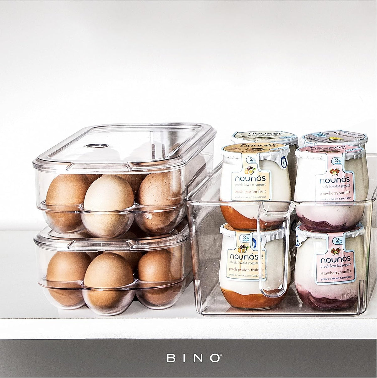 Plastic Egg Container for Refrigerator - Clear, 21 Count, Sturdy, Durable