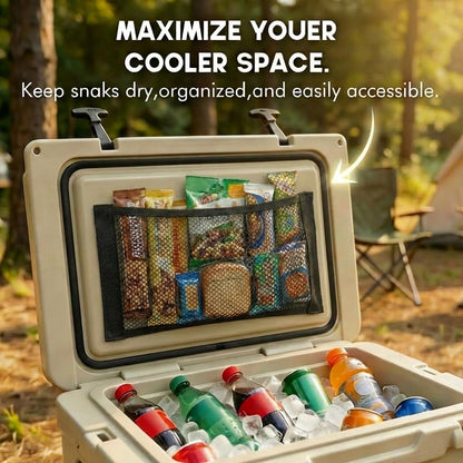 Cooler Net for Dry Storage & Organization - Compatible with YETI, RTIC, Ninja, Igloo, Coleman Hard Coolers - Ideal for Camping, Hiking, Fishing