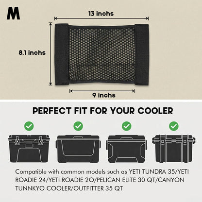 Cooler Net for Dry Storage & Organization - Compatible with YETI, RTIC, Ninja, Igloo, Coleman Hard Coolers - Ideal for Camping, Hiking, Fishing