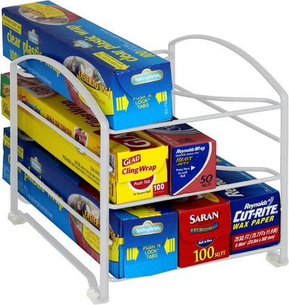 Wrap Organizer Rack for Kitchen Cabinet, 3 Tier, Bronze