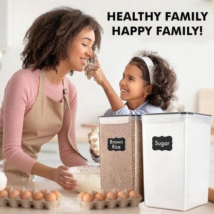 SUPPLIES 2 PC [7 Qt / 6.5L / 220 Oz] Large Food Storage Containers with Lids Airtight - BPA Free Clear Plastic Kitchen and Pantry Storage Containers for Cereal, Flour, Sugar, Rice