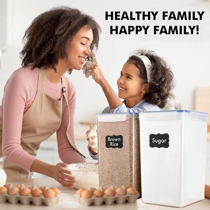 SUPPLIES 2 PC [7 Qt / 6.5L / 220 Oz] Large Food Storage Containers with Lids Airtight - BPA Free Clear Plastic Kitchen and Pantry Storage Containers for Cereal, Flour, Sugar, Rice