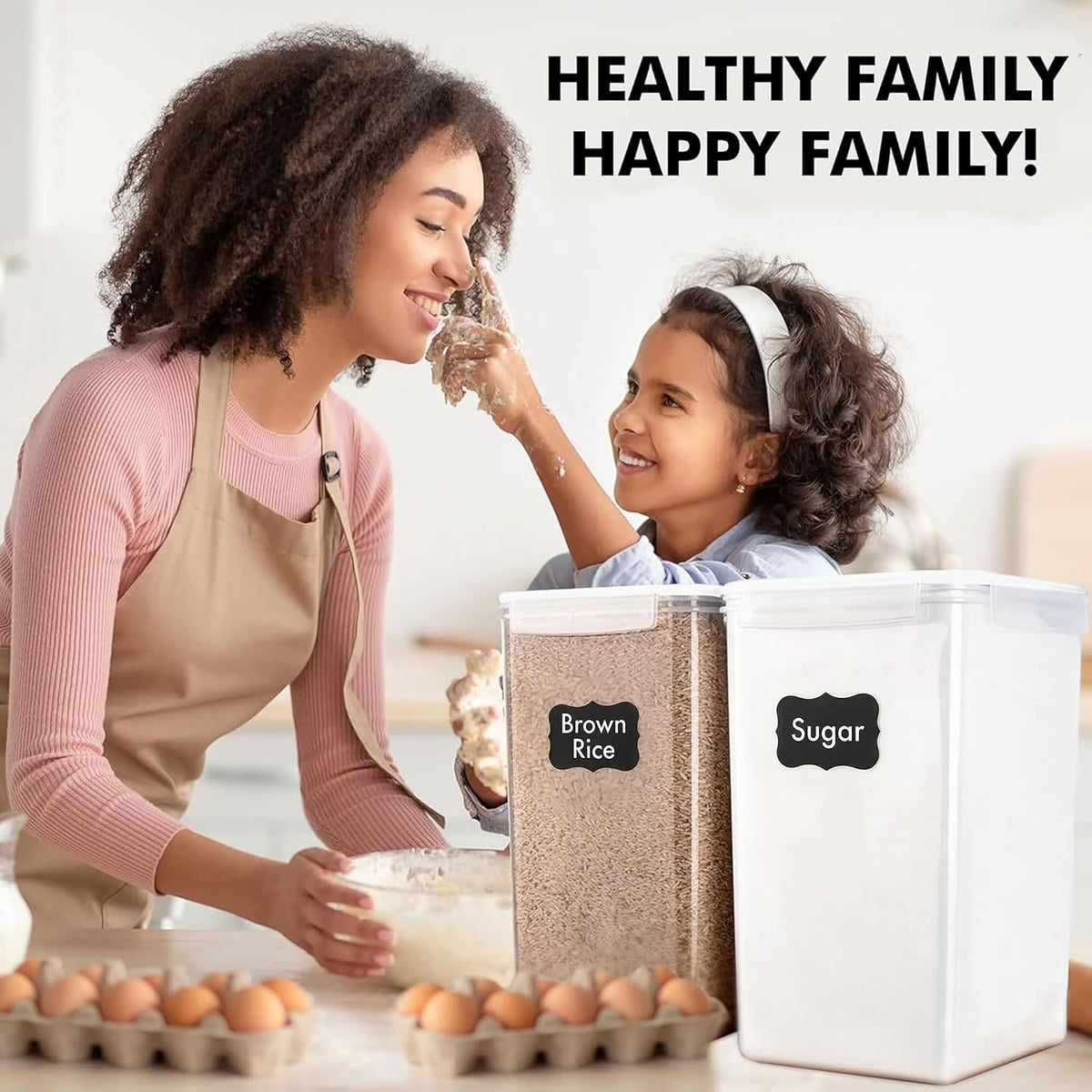 SUPPLIES 2 PC [7 Qt / 6.5L / 220 Oz] Large Food Storage Containers with Lids Airtight - BPA Free Clear Plastic Kitchen and Pantry Storage Containers for Cereal, Flour, Sugar, Rice
